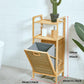MHome Bamboo Laundry Basket Cabinet with Tilt-Out Hamper & Storage Shelf