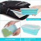 MHome 4pc Foldable Lunch Box, Silicone,With Sealed Lid And Ventilation Valve, Leak-Proof And Easy To Clean