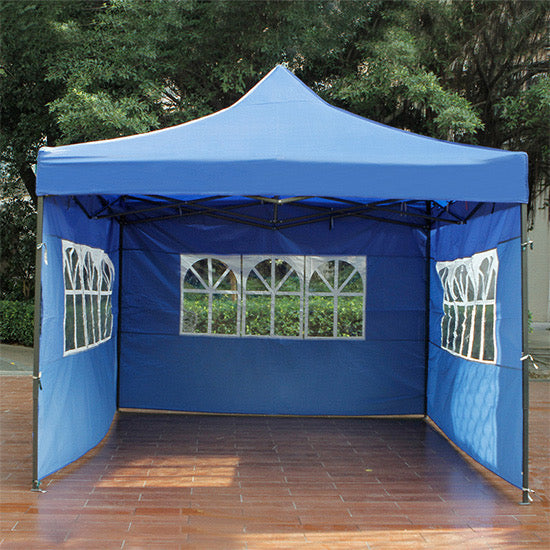 MHome Portable Pop Up Gazebo Marquee Tent With Clear PVC Windows And Walls 3x3M