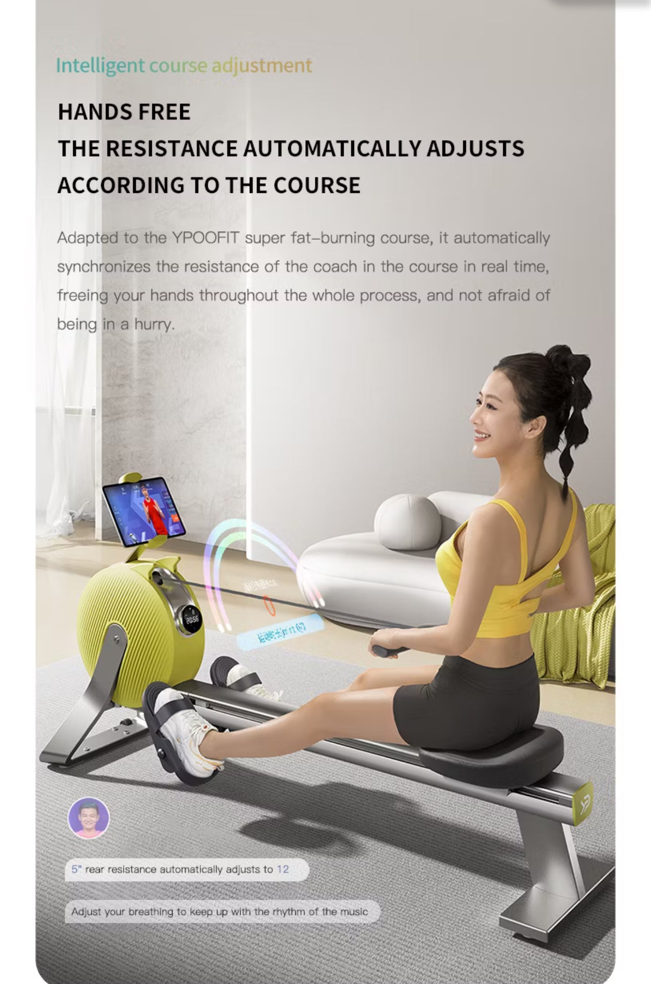 Pro-Sportz V3 Home Use Fitness Equipment Popular Cardio Exercise Machine Self Generating Rowing Machine