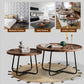 MFurn Nesting Coffee Table Set – 2-Piece Round Sofa Side & End Tables