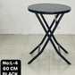 MFurn Round Glass Top Folding Table – Black Iron Frame (Various Sizes)