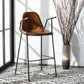 MFurn Mid Century Industrial Bar Stool with Footrest & Armrest Various Colours 2pc Set