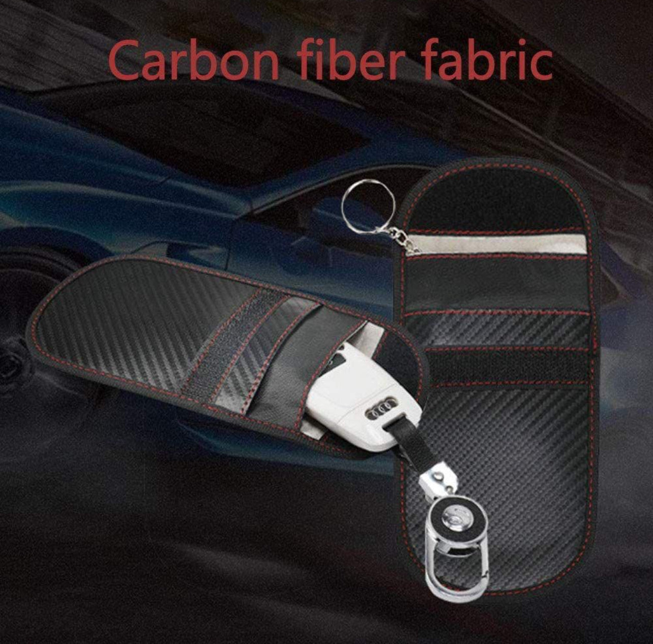 Anti Theft RFID Carbon Fibre Waterproof Key Fob Protector Pouch