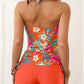 Women's Beachwear Floral Print Tankini Bathing Suits Swim Tank Top with Boy Shorts Two Piece Swimsuit