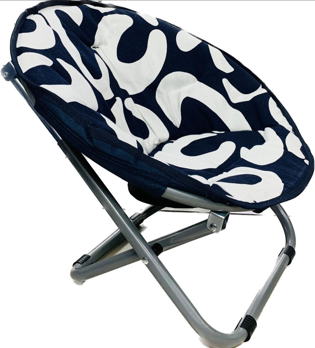 Deluxe Honour Metal & Polyster Moon Chair (Big,Blue & White) & Red/White