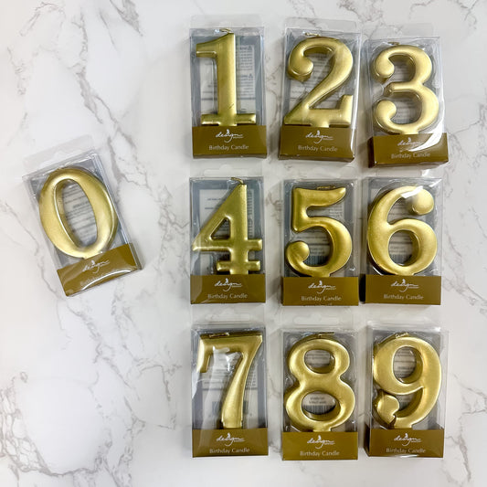 Gold Birthday Candle Number
