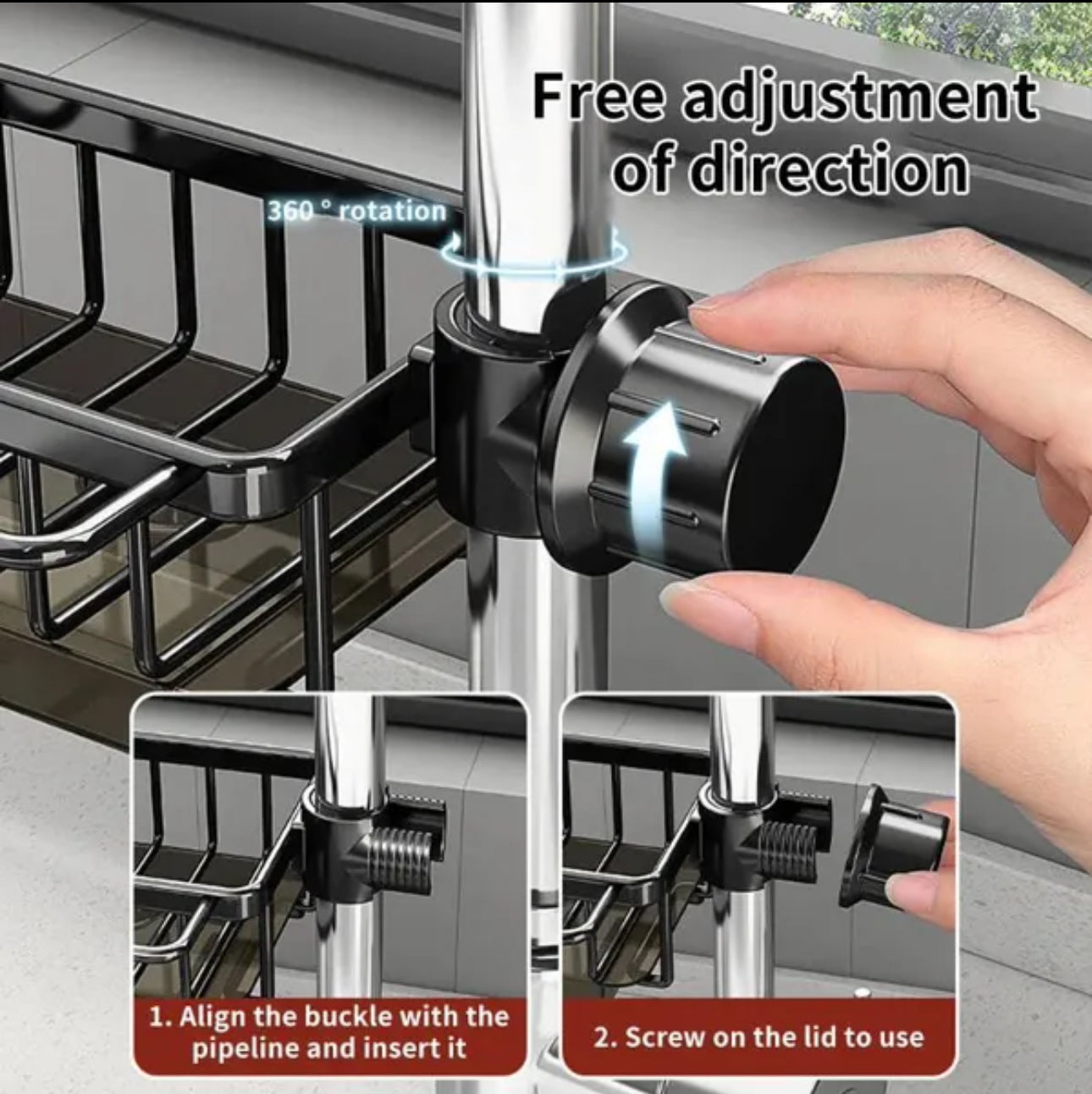 Kitchen Sink Faucet Organiser Rack – Multi-Purpose Dish Drying & Storage Rack