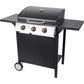 MHome Gas Grill 3 Burner With Cast Iron Grates, Thermometer And Side Shelves