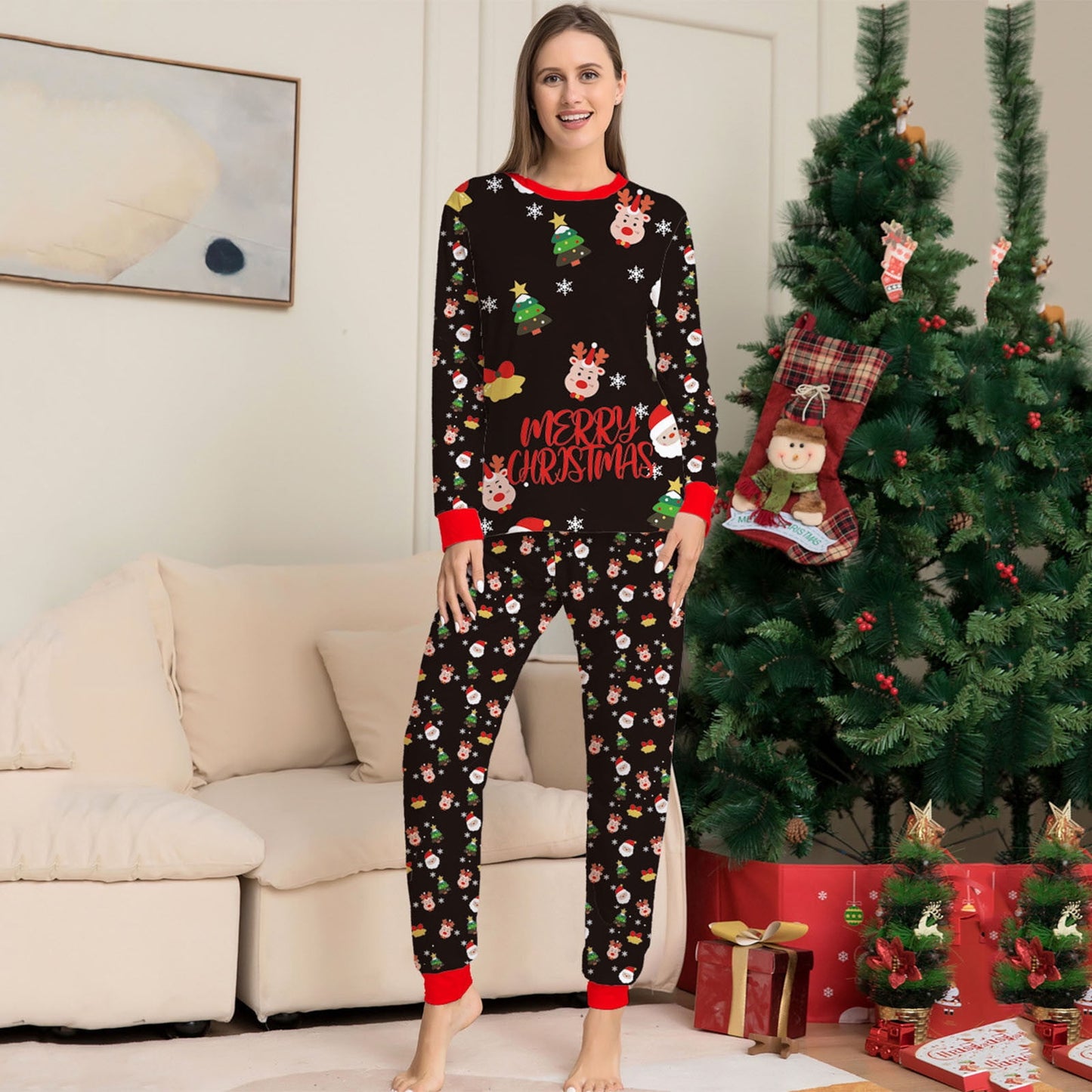 Family Christmas Pyjamas Set Christmas Cute Print Pajamas Festival Party Holiday Sleepwear Nightwear for Women Men Boys & Girls- Various Options
