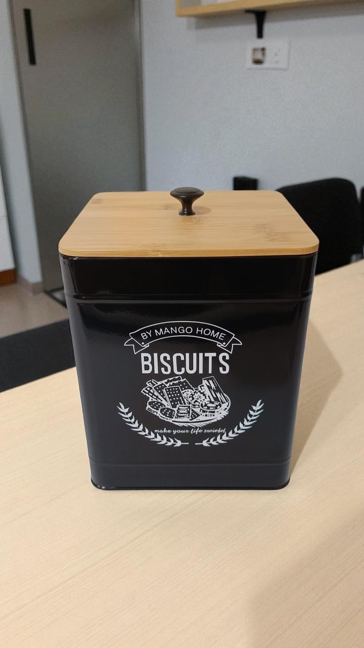 MHome Set of 4 Condiments Canisters Tea,Coffee Sugar & Biscuits-Various Colours