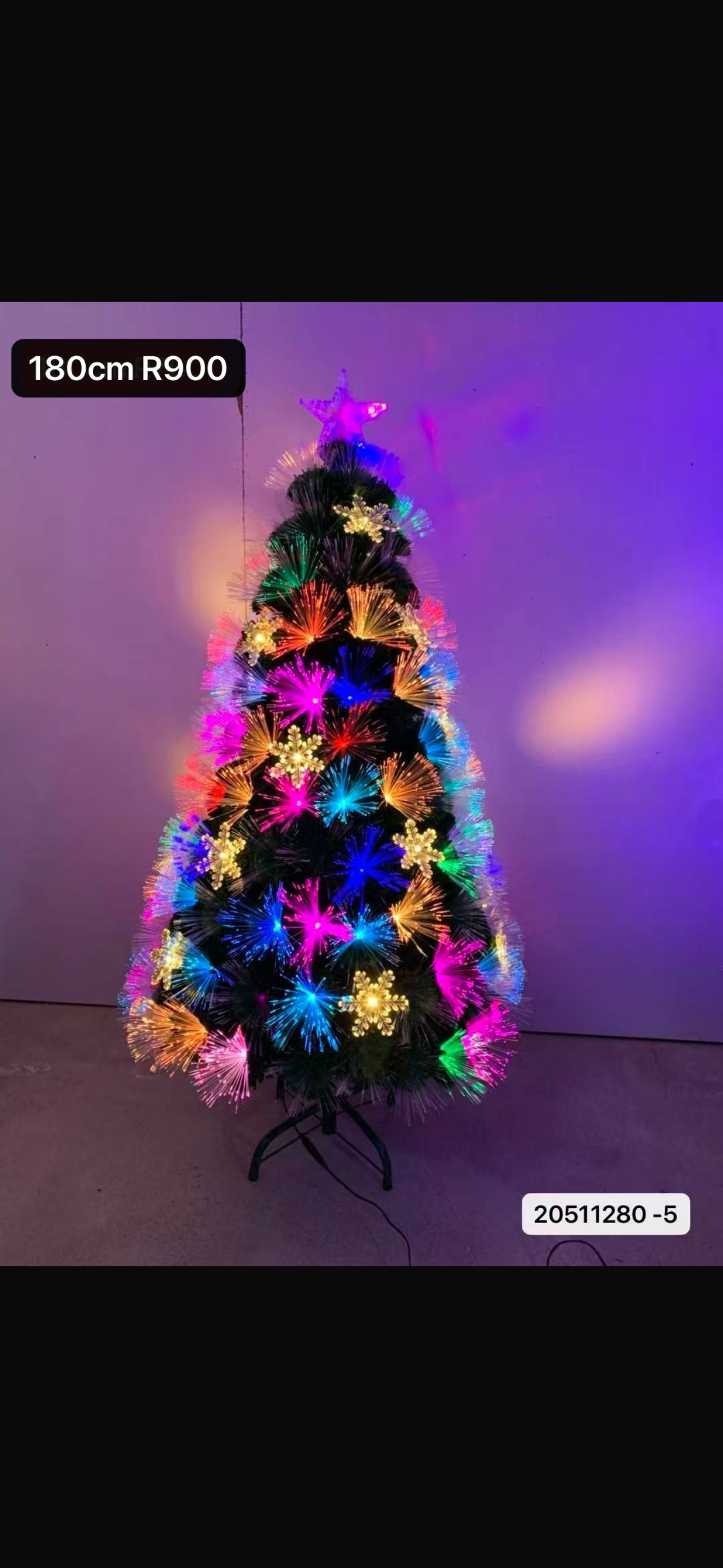 MHome Christmas Tree Pre-Lit Fiber Optic Artificial Pine Christmas Tree,Multicoloured LED Lights & Stand-Various Options