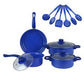 MHome Non-Stick Cookware 13pc Various Colour Options