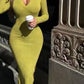 Ladies Long Sleeved Knitted Dress-Various Colours