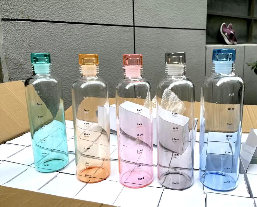 MHome Leakproof Transparent Glass Bottles 1L - Various Colours
