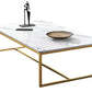 MFURN 
Modern Living Room coffe table Rectangle Coffee Table with Faux Marble Tabletop, Modern Sofa Side Table with Stainless Steel Frame for Living Room-Various Colours