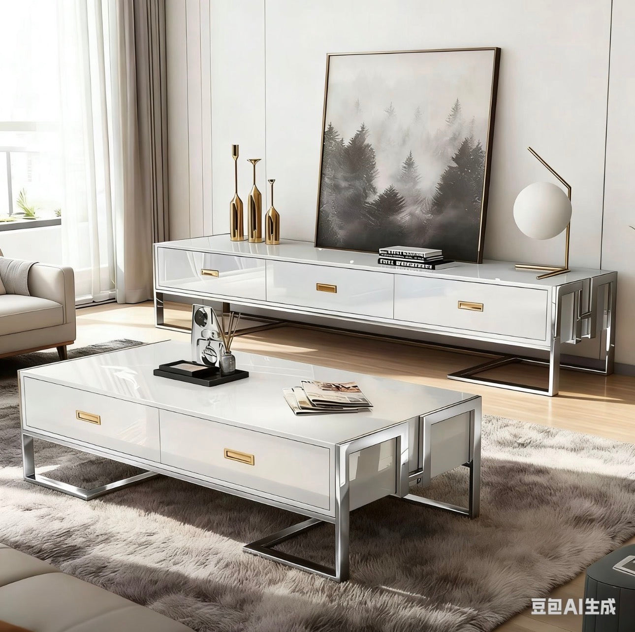 MFURN Mega TV Stand & Coffee Table Set 2pc-Various Colours