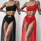 Women’s Sexy 3 Pieces Bikini Set Swimsuit and Beach Cover-Up-Various Colours