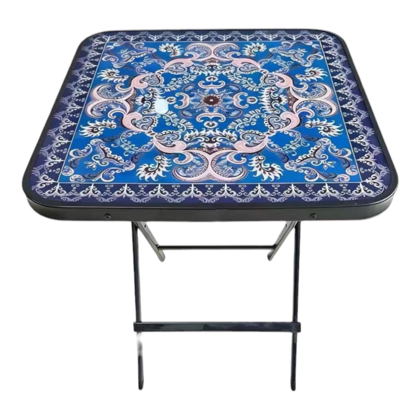 MFurn Foldable Square Glass Table 60X60cm  With Decorative Top