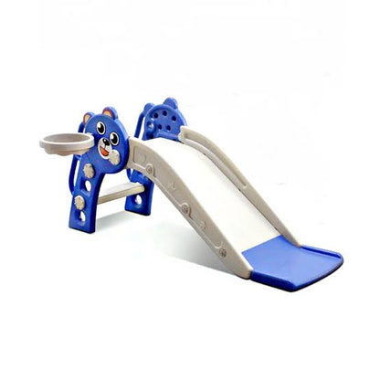 Home 2-in-1 Kids Indoor &amp; Outdoor Playground Slide With Basketball Hoop-Various Colours