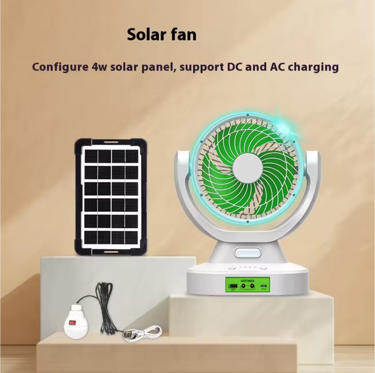 Solar Fan With Multifunction Light
