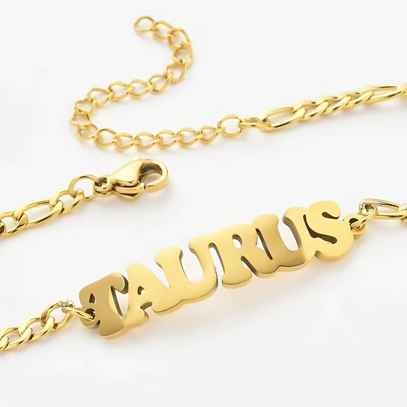 Zodiac Sign Name Bracelet 18K Gold Plated