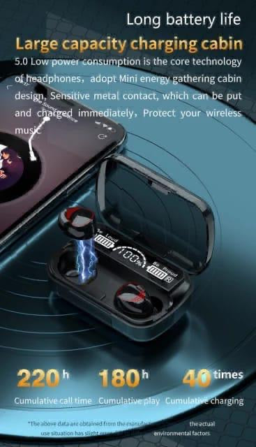 M10 True Wireless Earbuds in-Ear TWS Stereo Headphones with