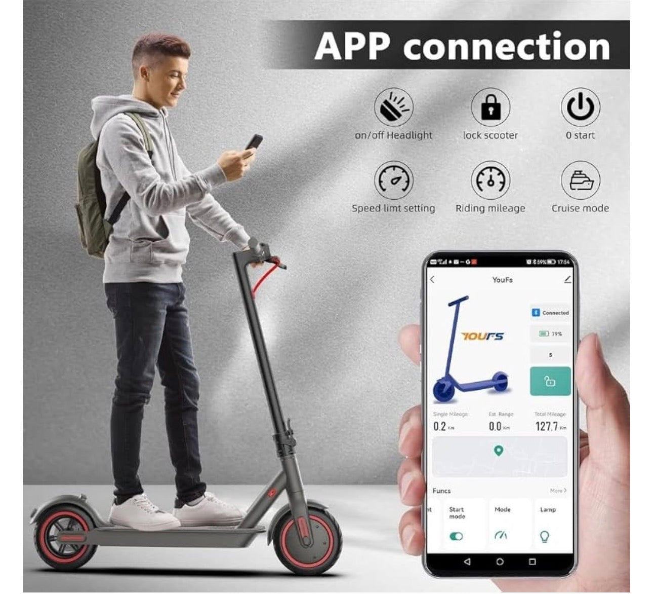 Pro-Sportz Electric Scooter - Foldable, Lightweight and Travel Ready