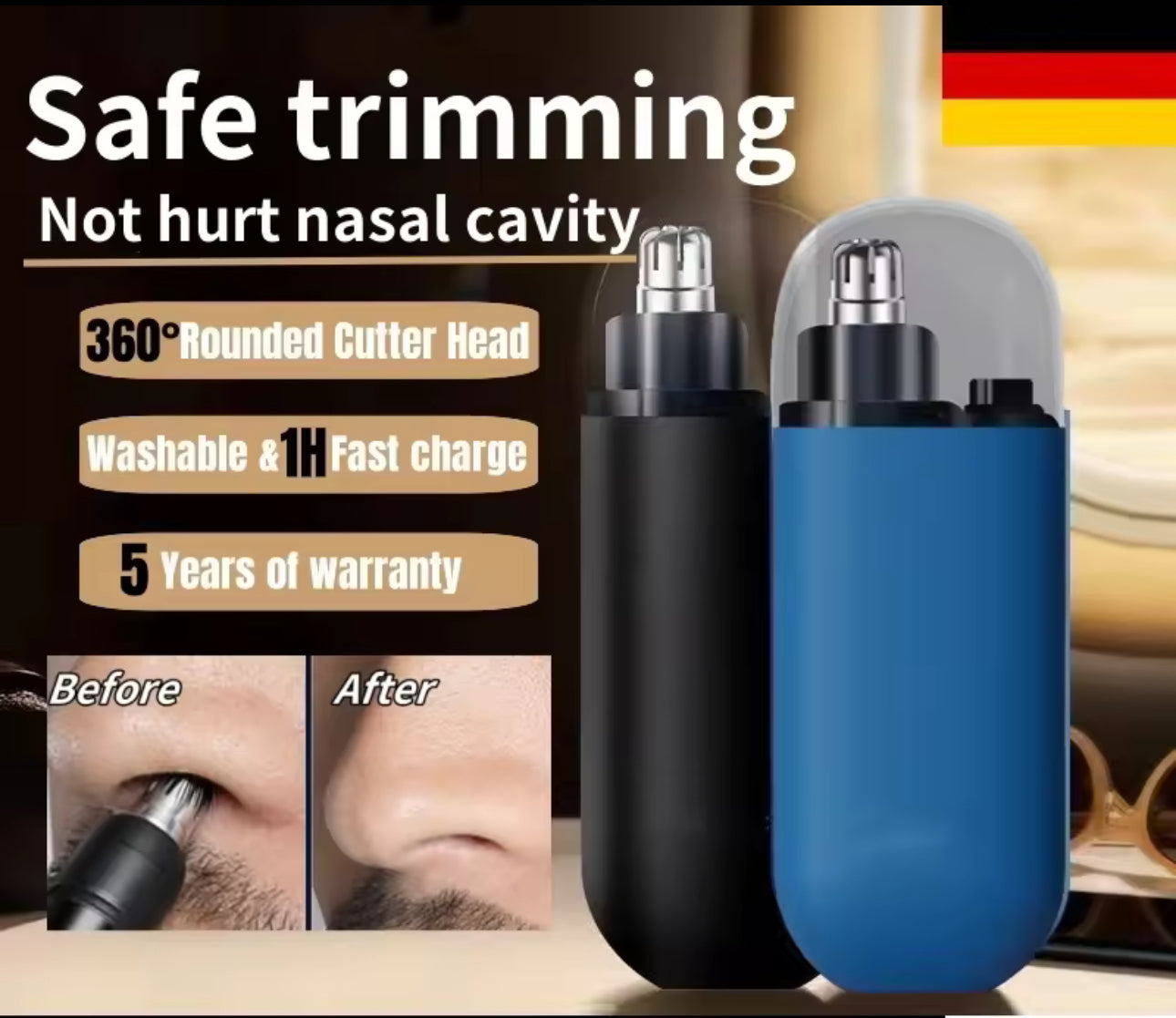 Double Edged Head Electric Nose Hair Trimmer