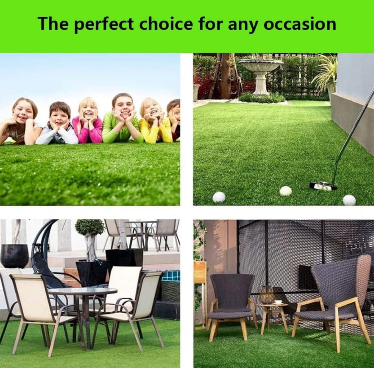 Generic
Artificial Grass Outdoor Décor Rug Simulation Lawn Carpet Artificial Turf Green Rug， Outdoor Extended Fake Grass Plastic Mats For Balcony Garden Courtyard Landscape Decoration 20mm Pile Height