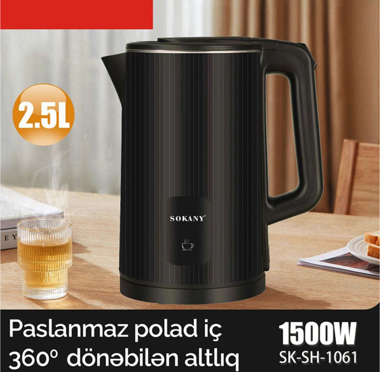 Sokany -Elegant Design Electric Kettle 2.5L