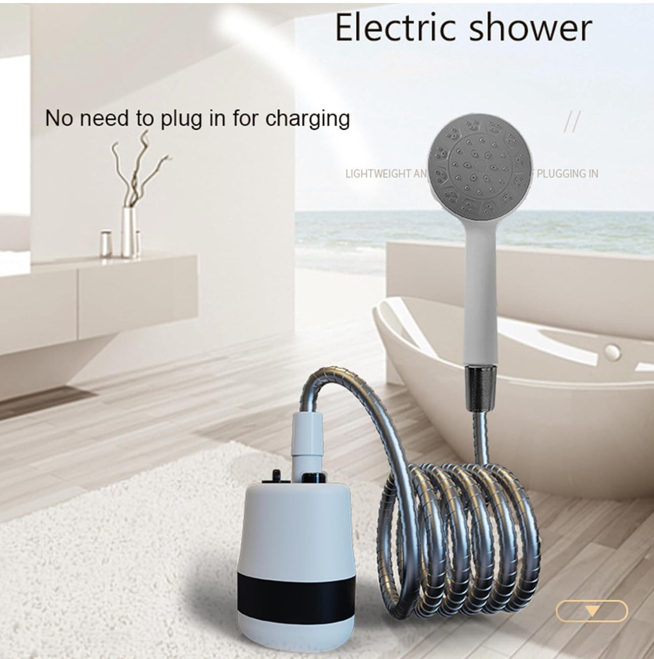 Ximeite Portable Outdoor Shower, USB Type With Rechargeable Option
