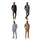 Men's Fashion Casual Zipper Up Collar Long Sleeved 2pc Set-Various Colours