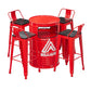 MFurn Modern Industrial Style Barrel Chair Set Round Metal Coffee Table & Oil Drum Furniture for Outdoor Kitchen or Home Bar-Various Colours-Only Available On Pre-Order Sales