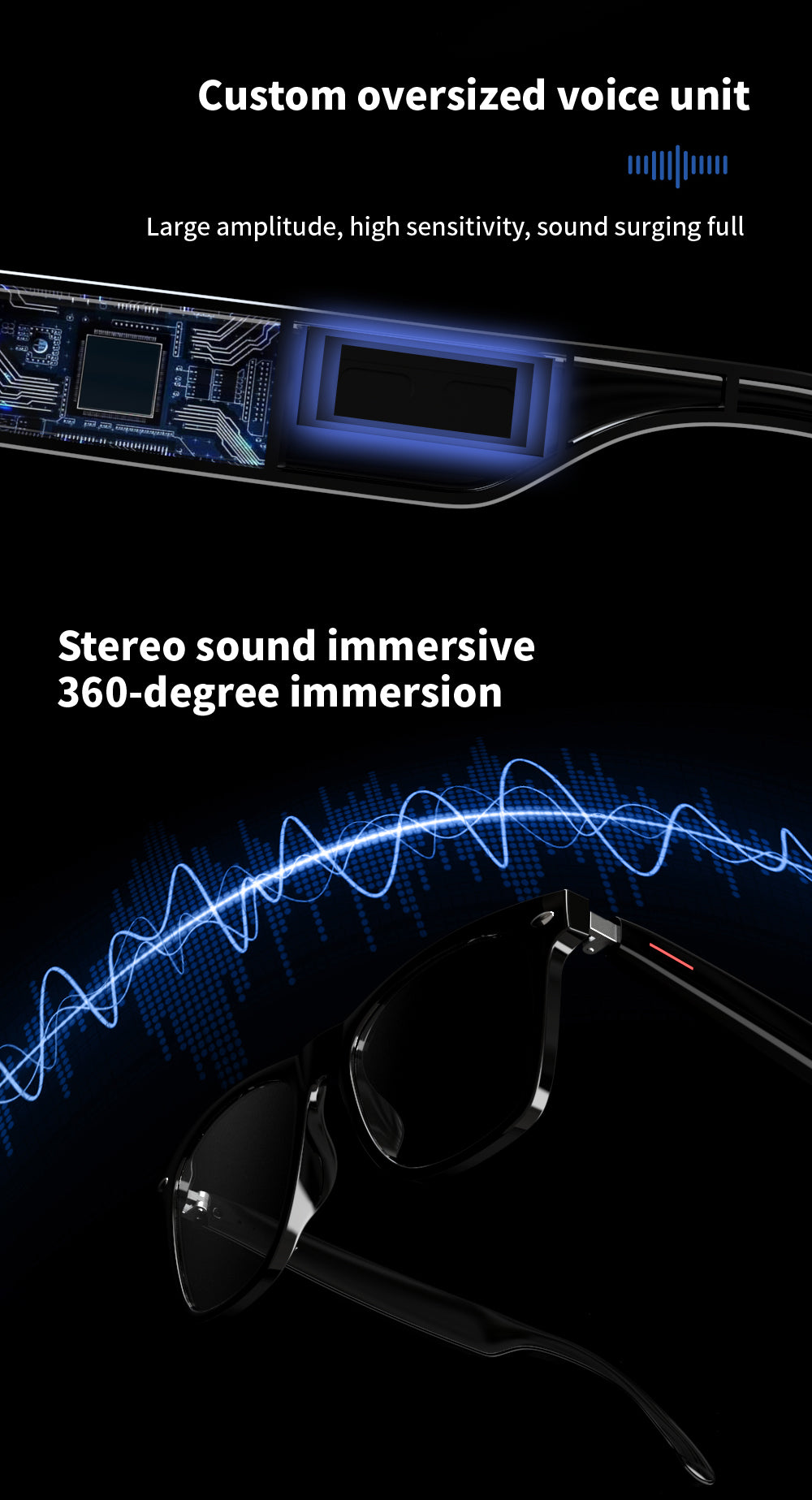 SENBONO E13 Waterproof Smart Glasses Wireless bluetooth Bone Conduction Glass Camera HD Music Audio Headset Eyewear