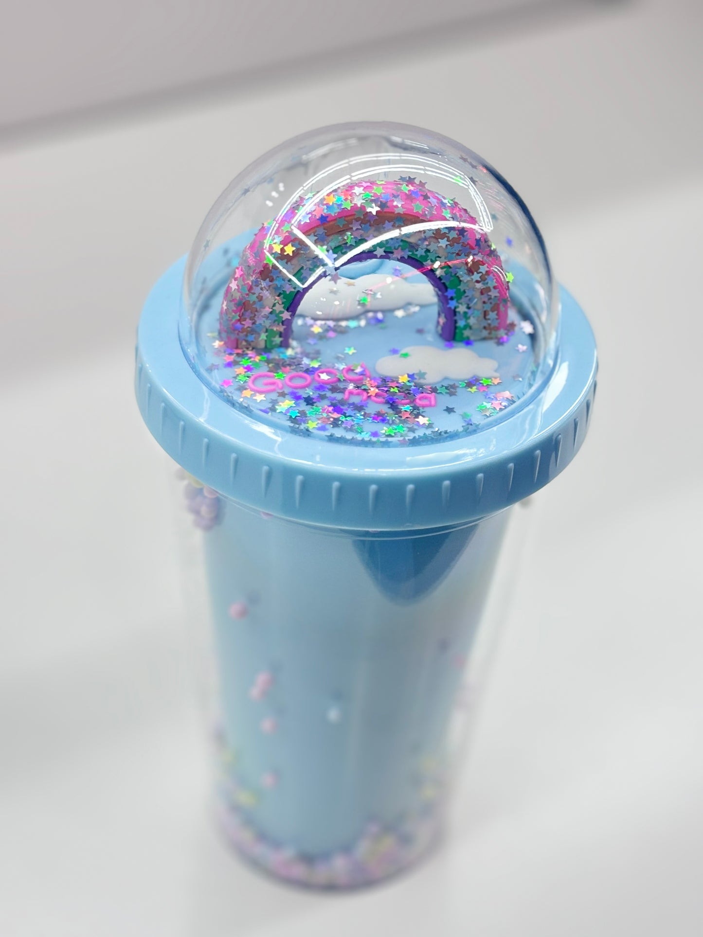 Double Walled Rainbow Plastic Water Cup