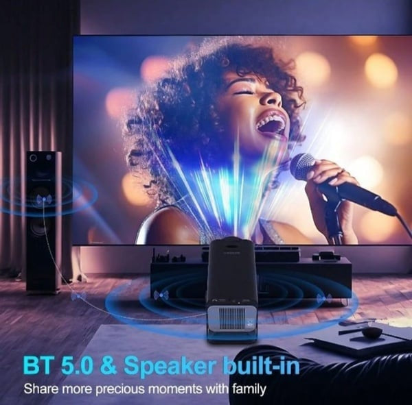 4K Portable Projector With Screen Mirroring - Black