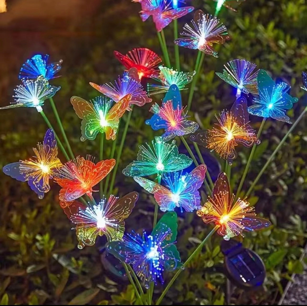 MHome Solar Butterfly Garden Stake Light 2pc