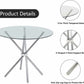 MFurn Round Table+Four Eames Style Chairs ,Glass Table Top Dining 5pc Set