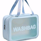 Toiletry Bag Frosted 3pc With Handle - Various Colours