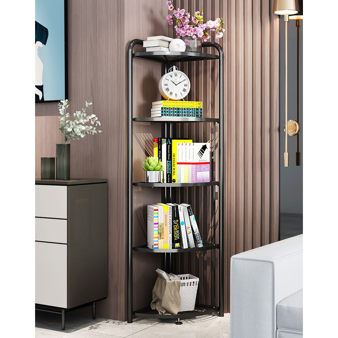 MHome 5-Tier Metal Corner Rack – Foldable Storage for Home & Office