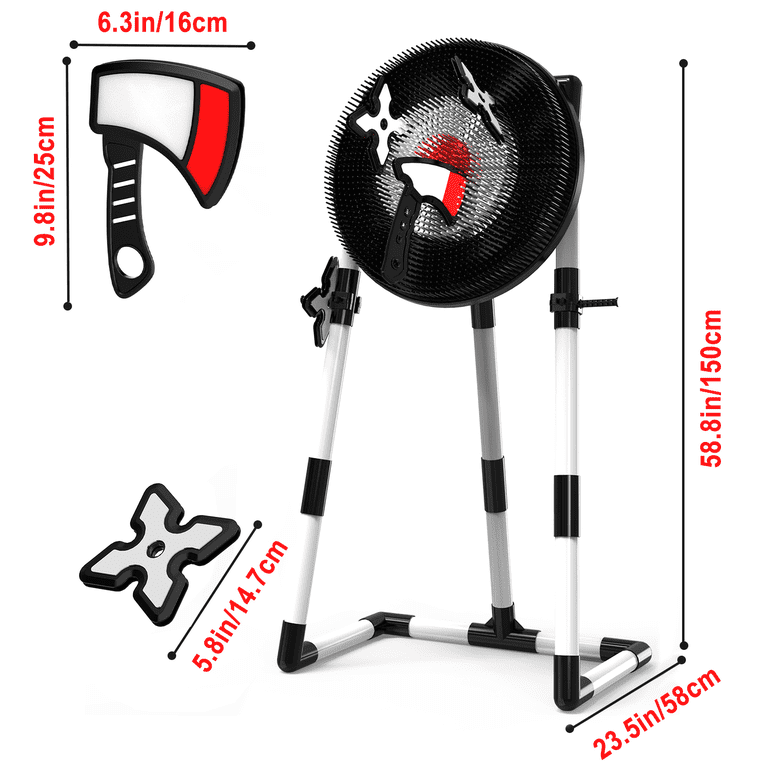 Axe Throwing Target Game Set for Backyard, Includes 3 Axes & 3 Darts