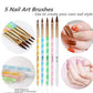 5pcs Set Nail Nail Art Dotting Tool Nail Art Supplies Nail Gel Manicure Care Tool Nail Painting Brush Kit Nail Brush Carved