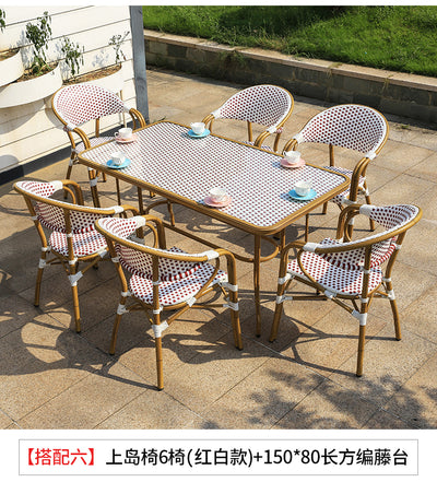 MFurn Lola French Bistro Outdoor Patio Set 7pc-Only Available On Pre-Order