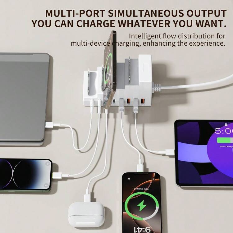 Mtech Fast Charging Station 8-1 66watt 4USB-A + 4 USB-C Ports