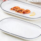 Porcelain Serving Platter Rectangular Plate Tray for Party, Microwave and Dishwasher Safety -30cm