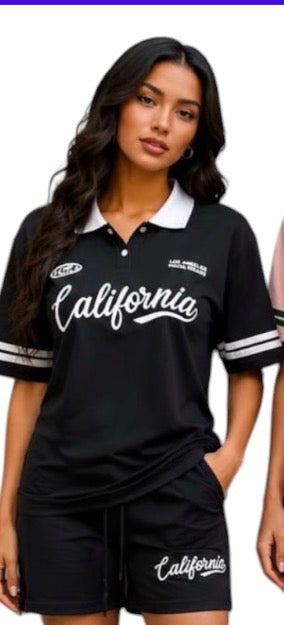 Ladies Trendy “California” T’s & Short Set 2pc