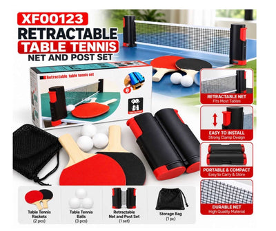 MSPORTZ Table Tennis Bats, Wooden Table Tennis Set | Portable Table Tennis Set, 2 Table Tennis Bats, 3 Ping Pong Balls & Carry Bag, for Outdoor/Indoor Daily Practice & Competitions