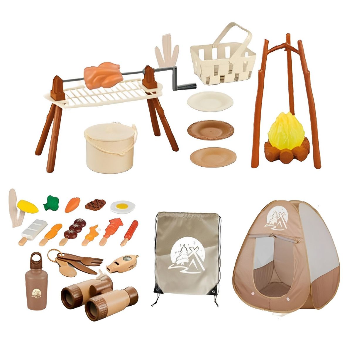 Pretend Play Camping Set Kids Outdoor Campfire Toy Camping Gear Toys for Children Picnic Utensils Toy Set Realistic Campfire Toy for Kids Outdoor Play Camping Toys Kids Camping Toy Set Pretend Play