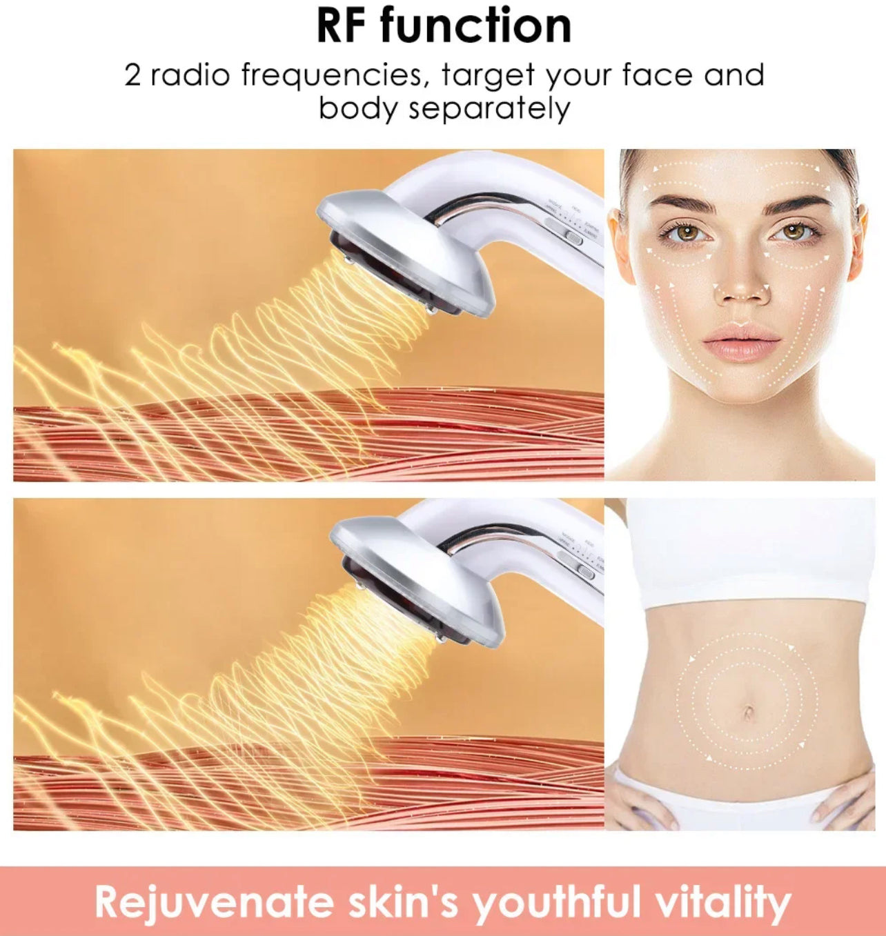 Body Slimming 8-IN-1 Machine ,Anti-Cellulite Fat Burner Skin Lift Tighten Massager - Available In Black or White
